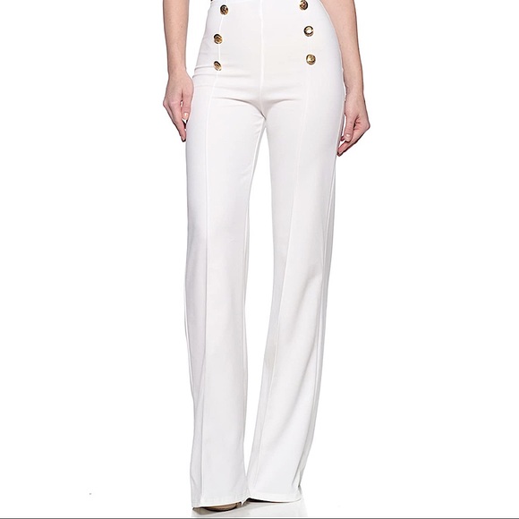 Pants - High Waist Sailor Bell Bottom Flare Pants